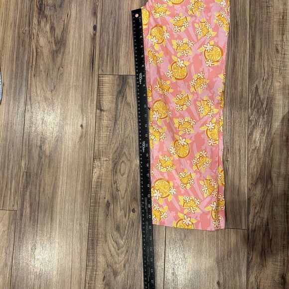 Vintage Lilly Pulitzer Pink Orange Floral Alligator Print Pants Women's 0 Crop - Picture 10 of 11